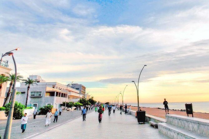 Auroville and Pondicherry Tour from Chennai - Rock Beach (Gandhi Beach): Evening-Walk Energy Built In