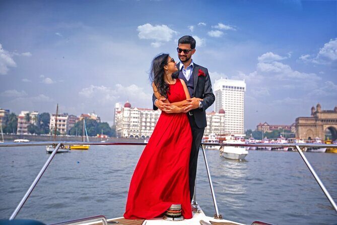 Candlelight Dining Experience for Two On a Yacht in Mumbai - The yacht setup: upper-deck views with a sheltered meal space