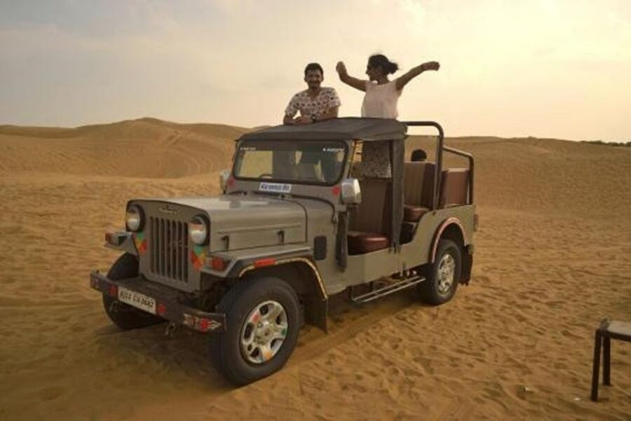 Desert Jeep Safari & Camel Safari Tour From Jodhpur - Jeep safari in the scrub desert: the thrill part, timed right