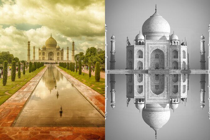 From Delhi: Overnight Taj Mahal Sunrise and Sunset Tour - Day 1 in Agra: Akbar’s Tomb, Baby Taj, and Mehtab Bagh sunset