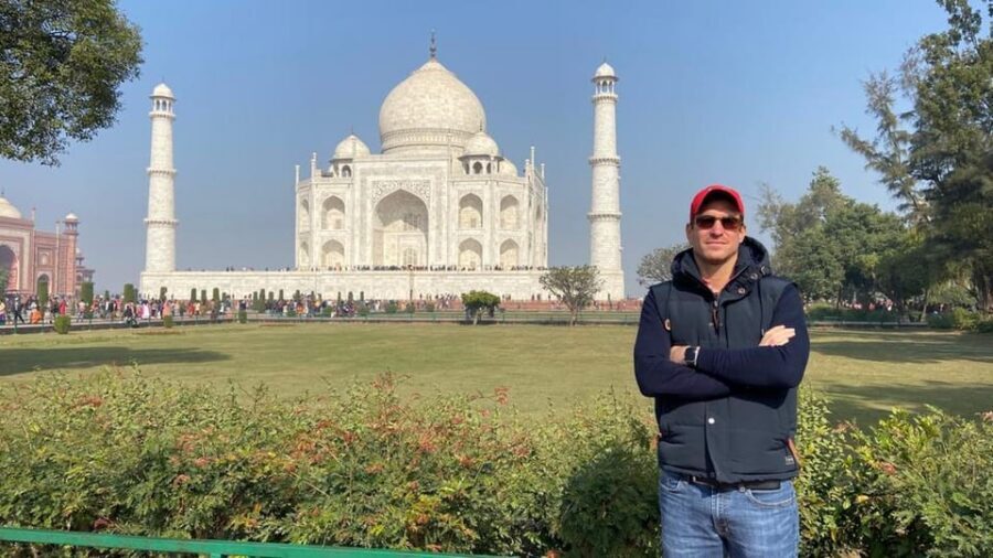 From Delhi: Taj Mahal Private Tour by Car with Entrance Fees - Agra Fort: red sandstone architecture without the rushed feeling
