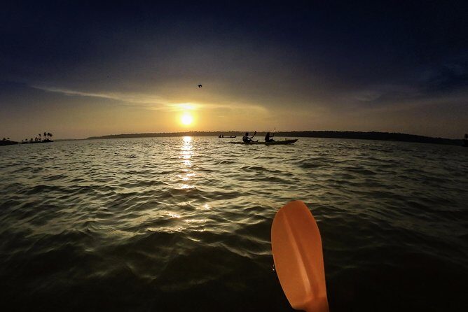 Kayaking to the Black Devil Snail Sandbar Island in Paravur Lake near Varkala - Where Paravur Backwaters turn into a sea-meets-river mix