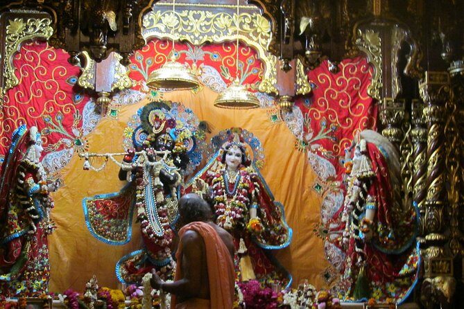 Mathura Vrindavan Divine Love Journey of Radha Krishna From Delhi - Stop 4: Prem Mandir (Shyama Shyam Dham) at sunset lighting