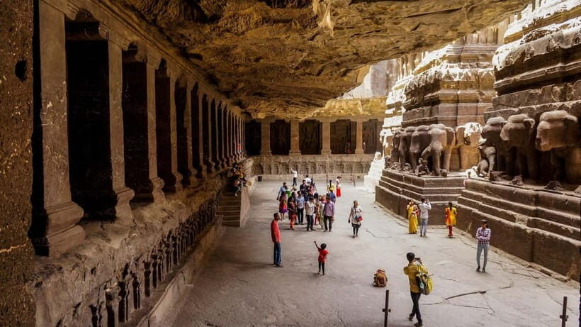Mumbai: Same Day Tour of Ajanta & Ellora Cave's - Ellora Caves: 34 caves, Kailasa Temple, and the big spiritual mix