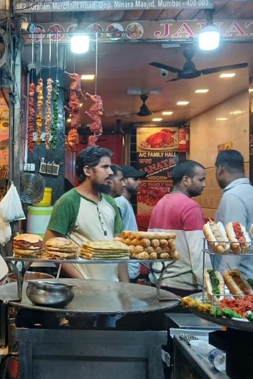 Mumbai Street Food & Market Tour - Minara Masjid streets: Baida Roti, Kati Rolls, kebabs