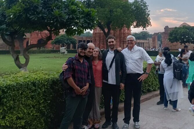 Private Tour in Mehrauli Archaeological Park & Qutub Minar - Qutub Minar after late afternoon: lights, ruins, and the first mosque angle